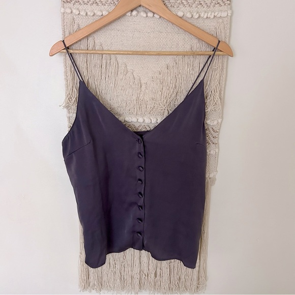 Purple satin button cami - Picture 3 of 6
